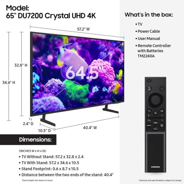 Samsung Crystal UHD 65″ 4K DU7000 – Image 2